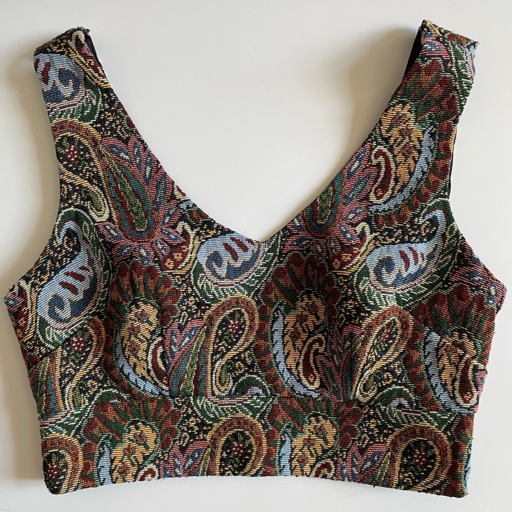 Paisley Patterned Crop Top